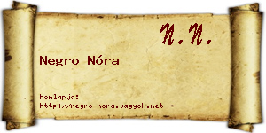 Negro Nóra névjegykártya